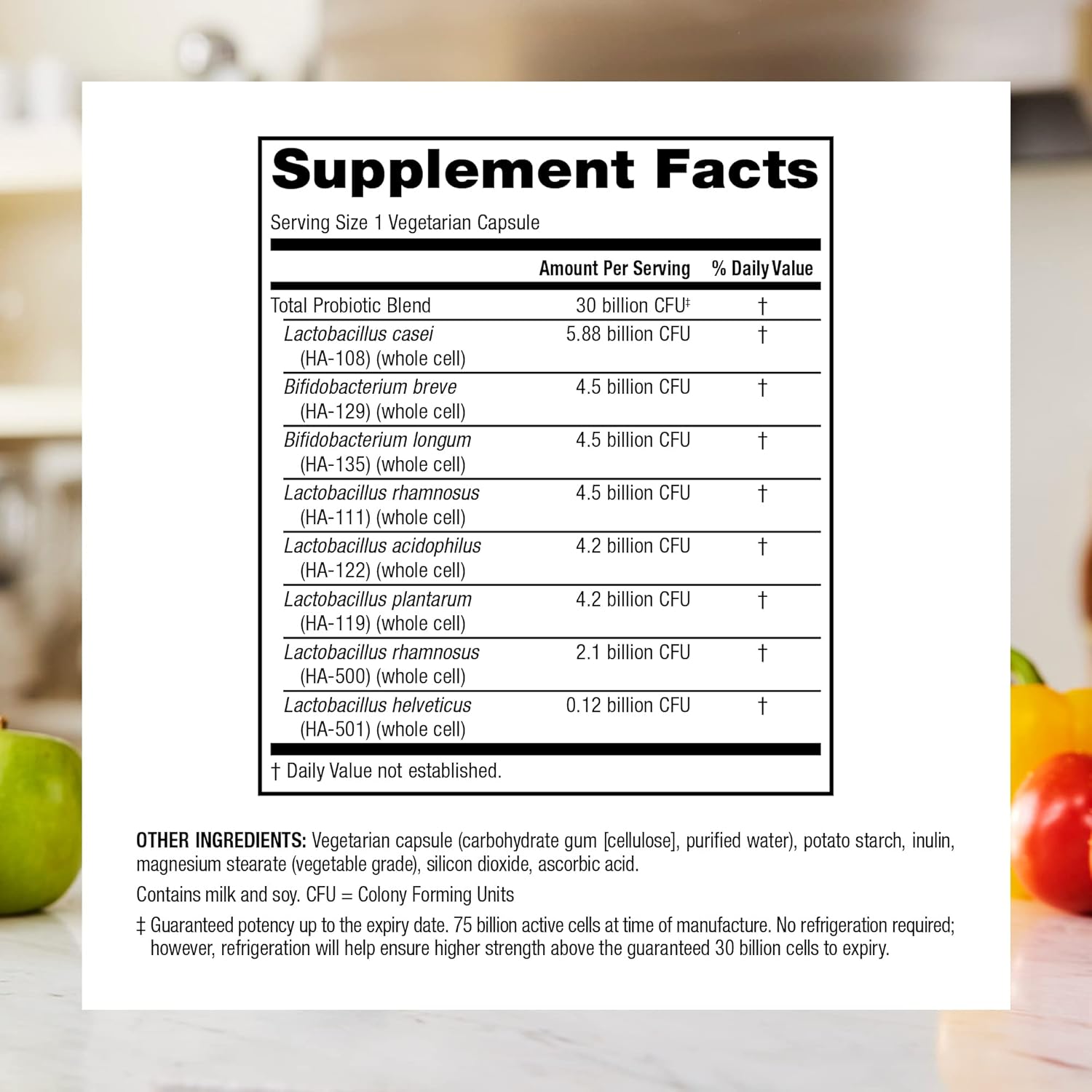Webber Naturals High Potency Probiotics 30 Billion CFU for Men, Women & Adults - Shelf Stable, 8 Strains, 30 Veg Capsules