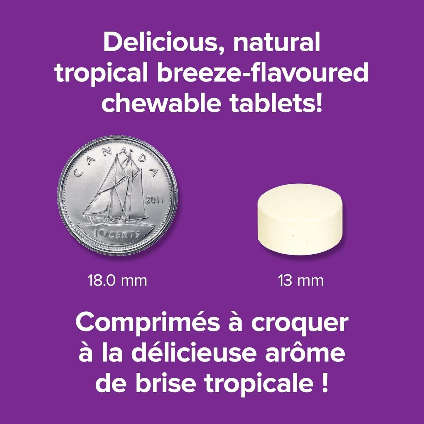 Webber Naturals Vitamin C Chewable Tablets - Tropical Breeze Flavor, 500 mg Per Tablet, Immune & Antioxidant Support, Non GMO & Gluten Free