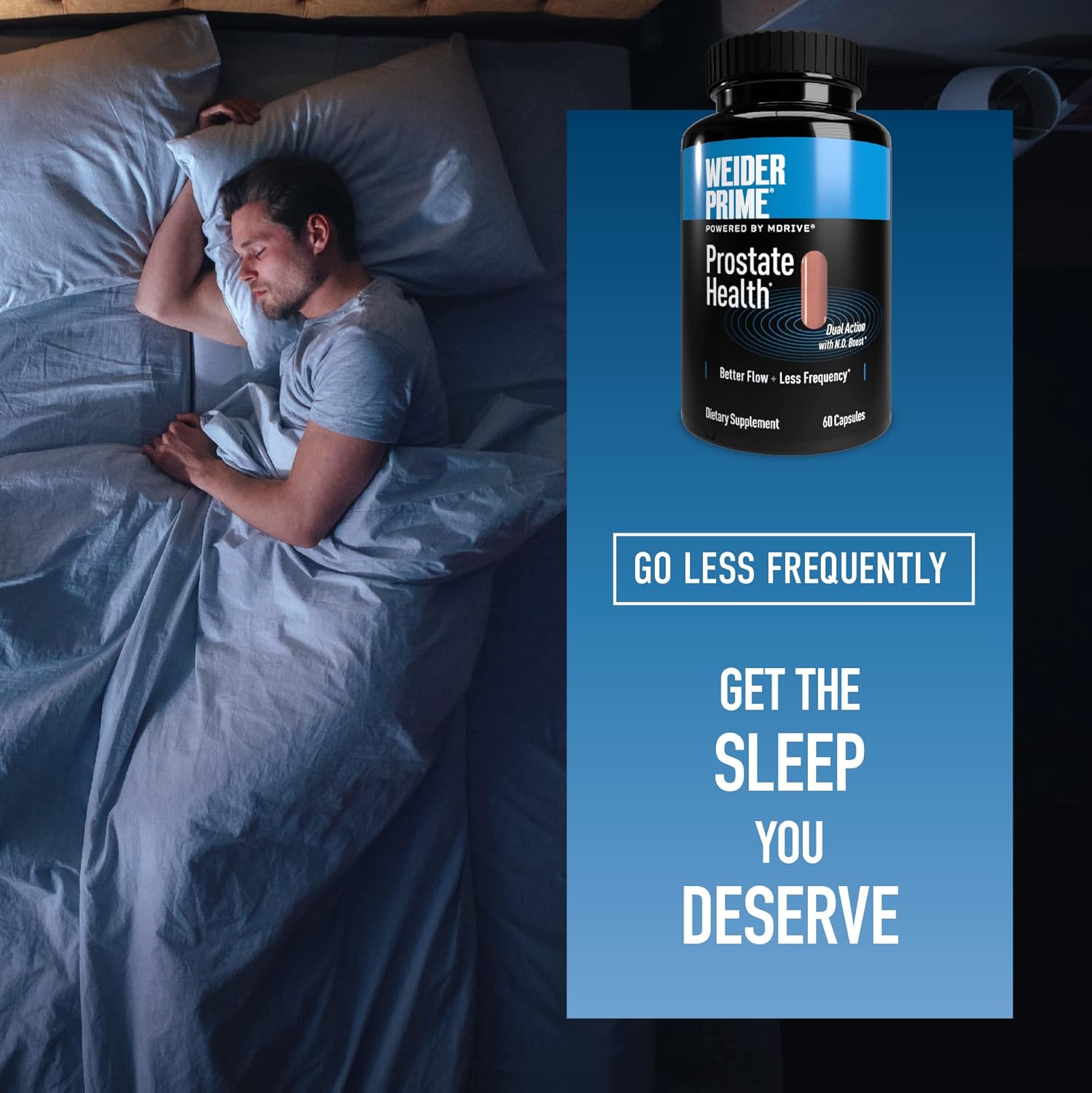 Weider Prime Dual Action Prostate Health Supplement for Men - Supports Urinary Flow and Frequency, 60 Capsules