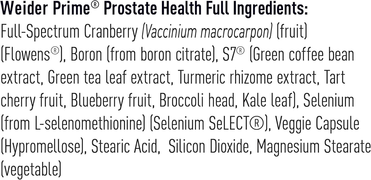 Weider Prime Dual Action Prostate Health Supplement for Men - Supports Urinary Flow and Frequency, 60 Capsules