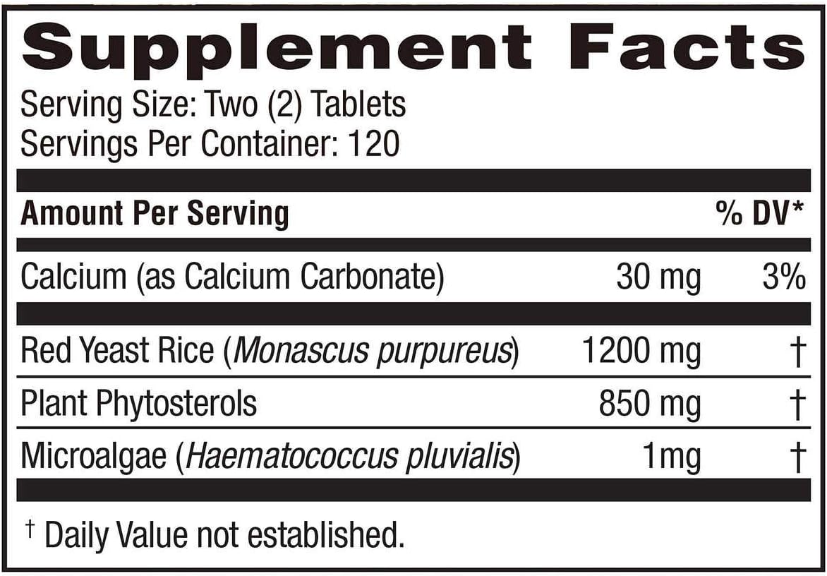 Weider Red Yeast Rice Plus 2-Pack with Phytosterols - 240 Tablets X 2, 1200 mg per 2 Tablets