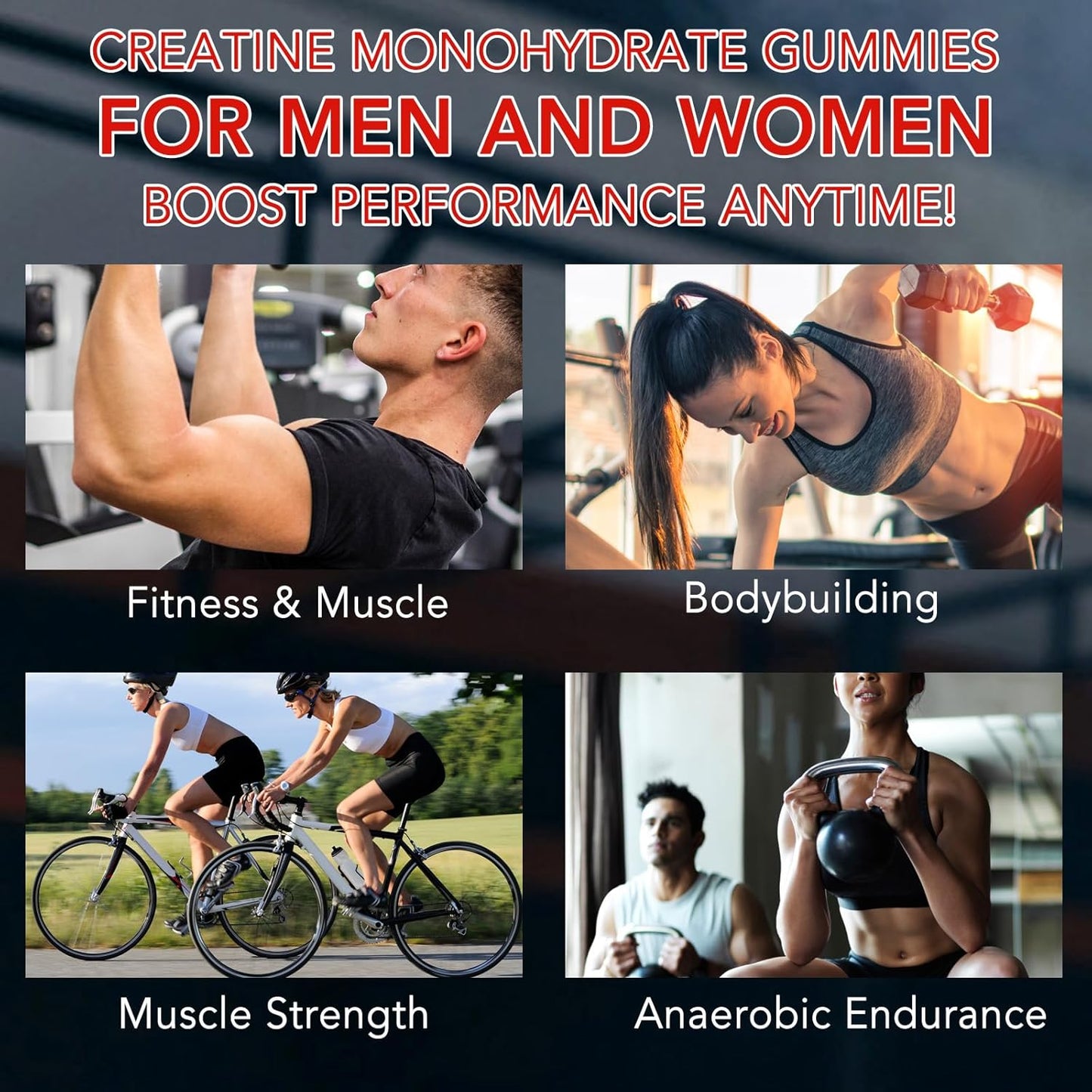 WeiWeiLa Creatine Monohydrate Gummies - 120 Chewable Gummies for Muscle Building and Energy Boost