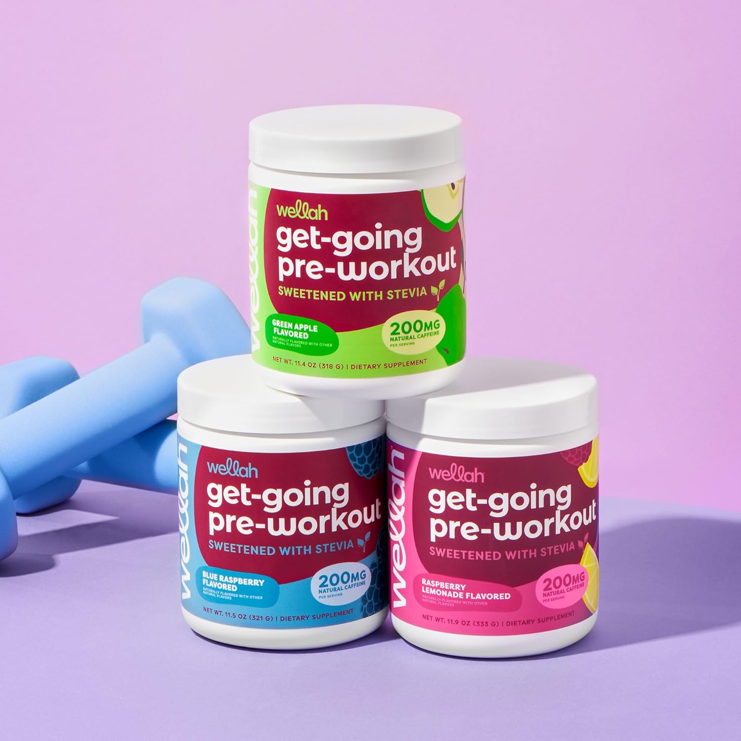 Wellah Get-Going Pre-Workout Drink Mix - Raspberry Lemonade Flavor, 30 Servings