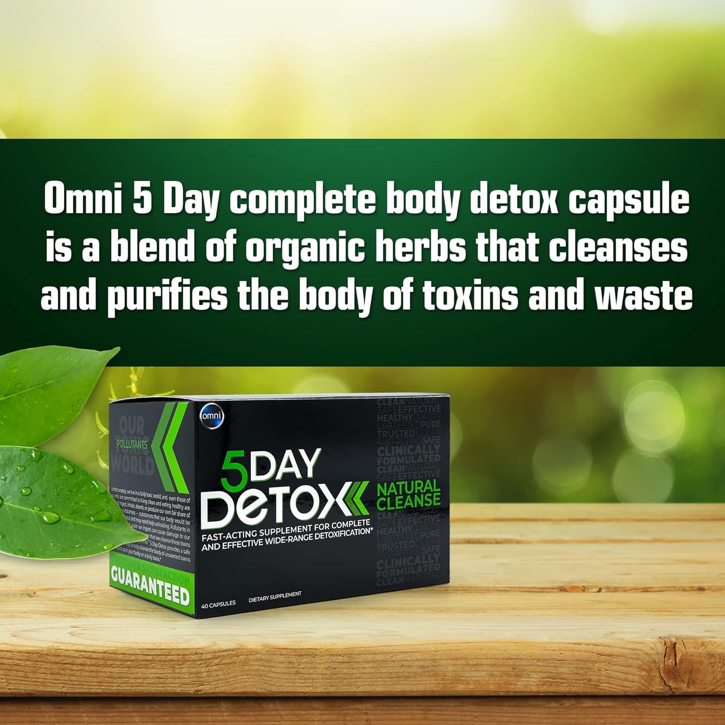 Wellgenix Omni 5 Day Detox Cleanse - 40 Capsules for Total Body Purge & Toxin Removal - Natural Supplement for Liver, Kidneys, Urinary Tract, Digestive System - 2 Pack