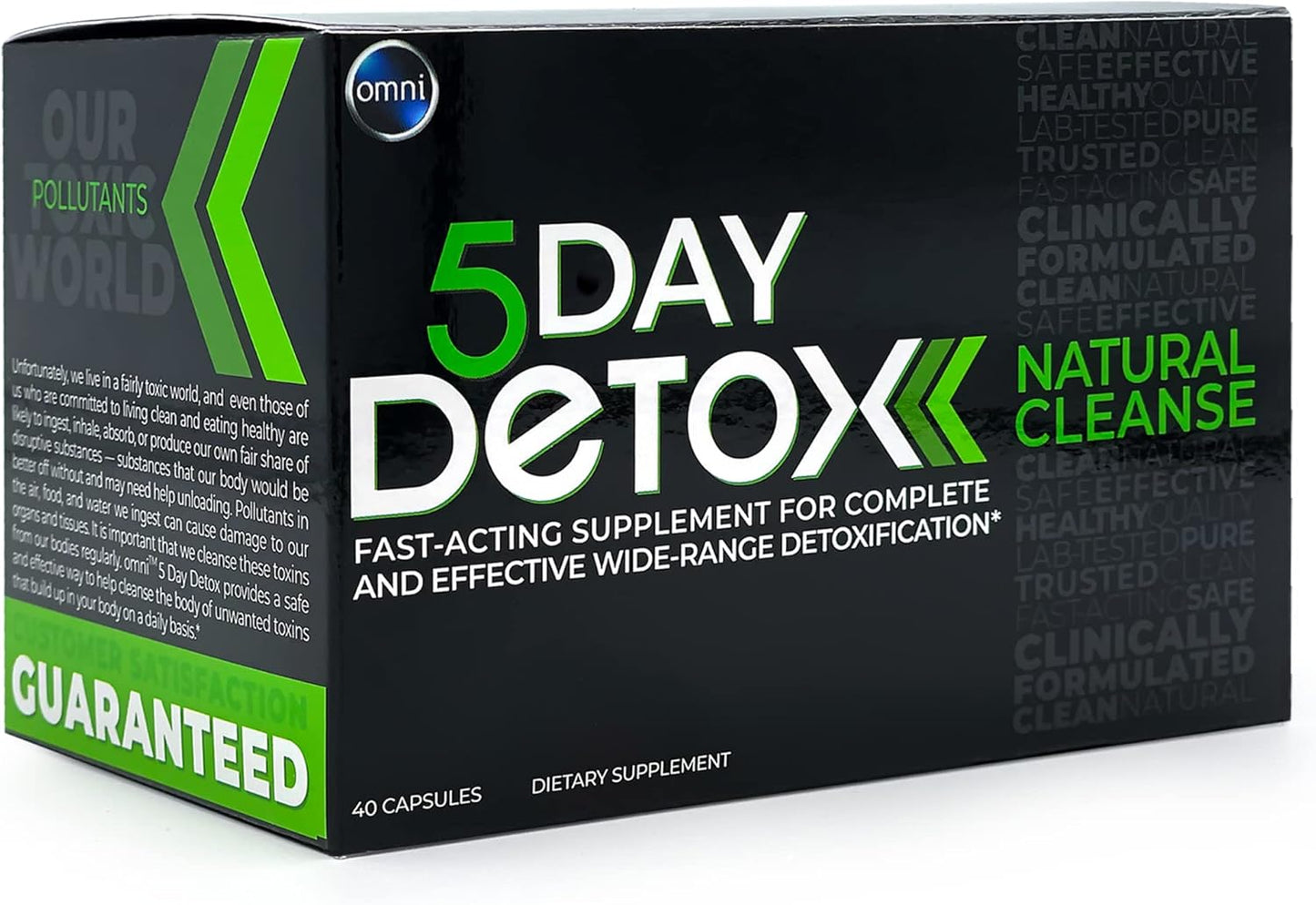 Wellgenix Omni 5 Day Detox Cleanse - 40 Capsules for Total Body Purge & Toxin Removal - Natural Supplement for Liver, Kidneys, Urinary Tract, Digestive System - 2 Pack