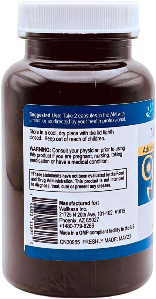 Wellkasa Migra-Well AM: Iron-Free Multivitamin for Energy, Brain & Nerve Health (60 Capsules)