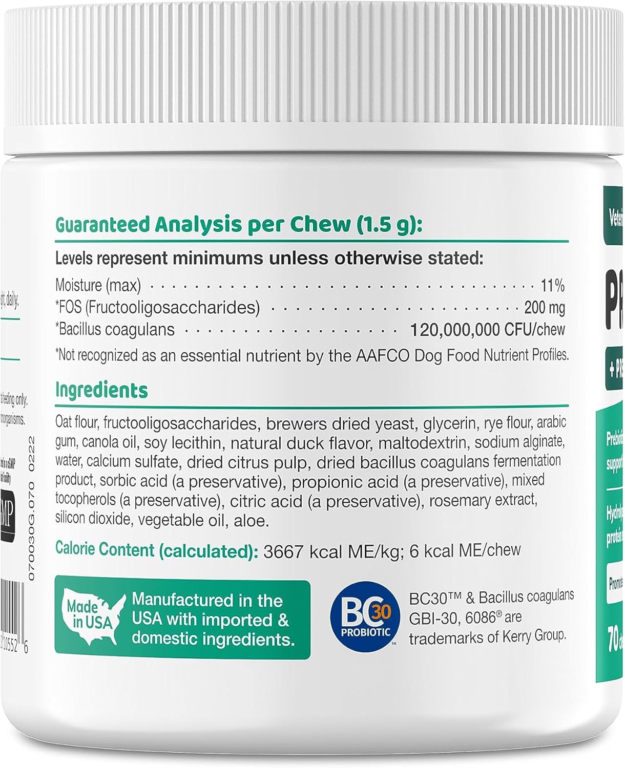 Wellnergy Pets Daily Probiotic Soft Chews for Dogs & Cats - Digestive Support for Diarrhea, Constipation, Upset Stomach, Indigestion & Gas - Promotes Digestion, Skin Health & Immune System - 70ct