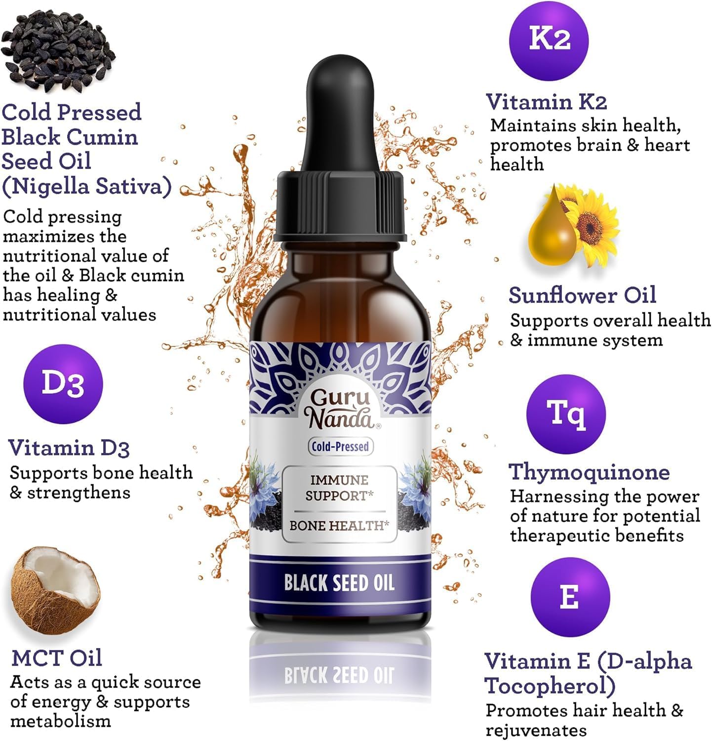 Wellness Bundle: Liquid Ashwagandha and Black Seed Oil for Immune Support and Relaxation - Vegan and Non-GMO