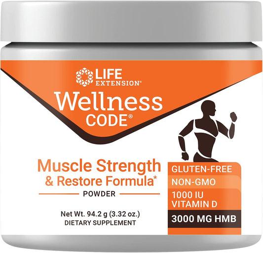 Wellness Code® Muscle Strength & Restore Formula with Vitamin D3 and HMB Monohydrate, 94.2g, Gluten Free & Non-GMO