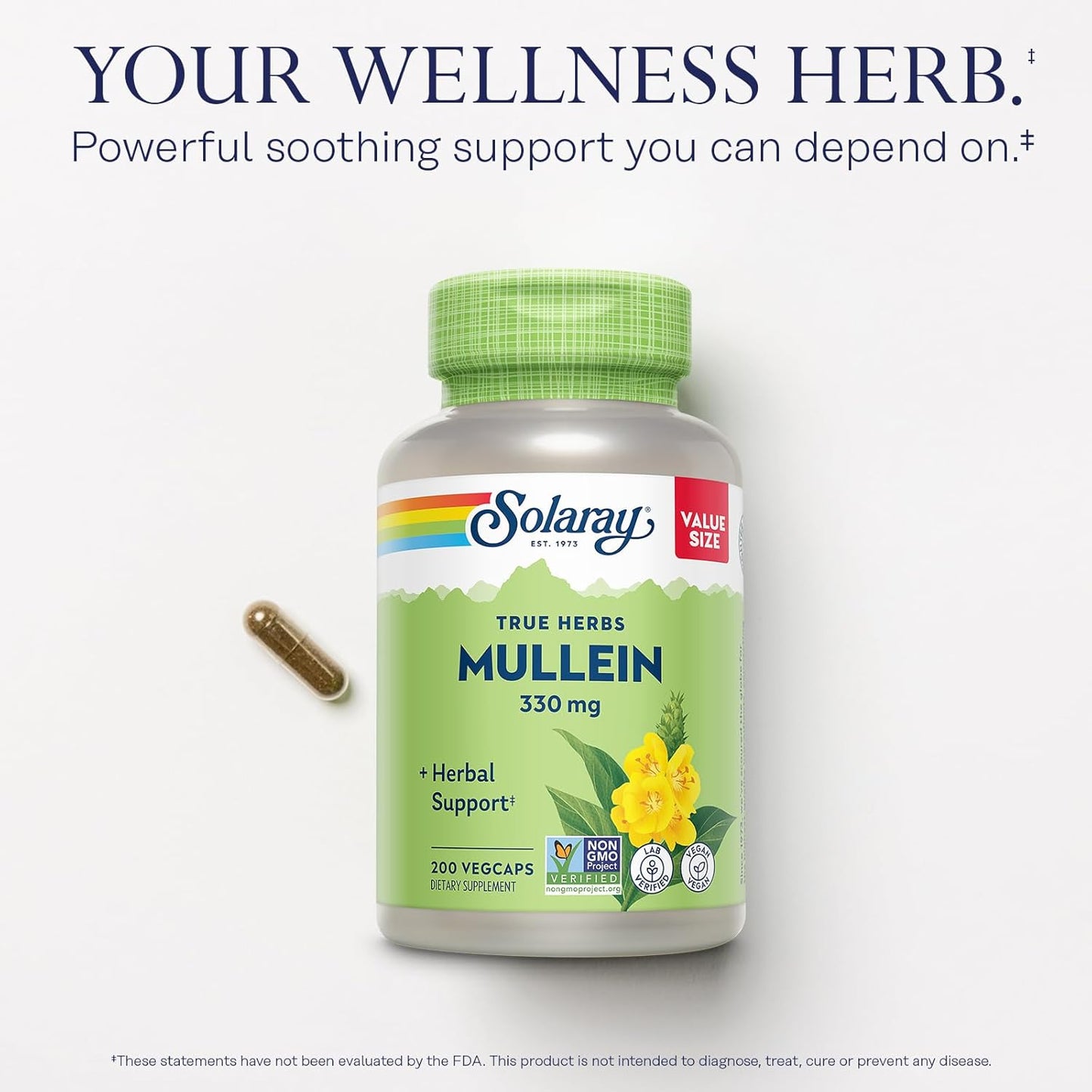 Wellness Support Bundle: Solaray Oregano Oil & Mullein Leaf Capsules - 150mg Oregano Oil & 330mg Mullein - Vegan Formula for Overall Health - 60-Day Guarantee - 120ct/180ct