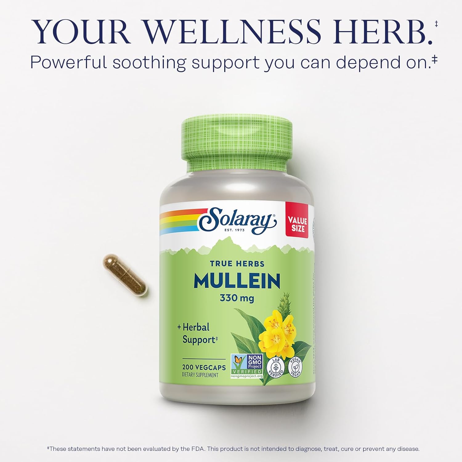 Wellness Support Bundle: Solaray Oregano Oil & Mullein Leaf Capsules - 150mg Oregano Oil & 330mg Mullein - Vegan Formula for Overall Health - 60-Day Guarantee - 120ct/180ct