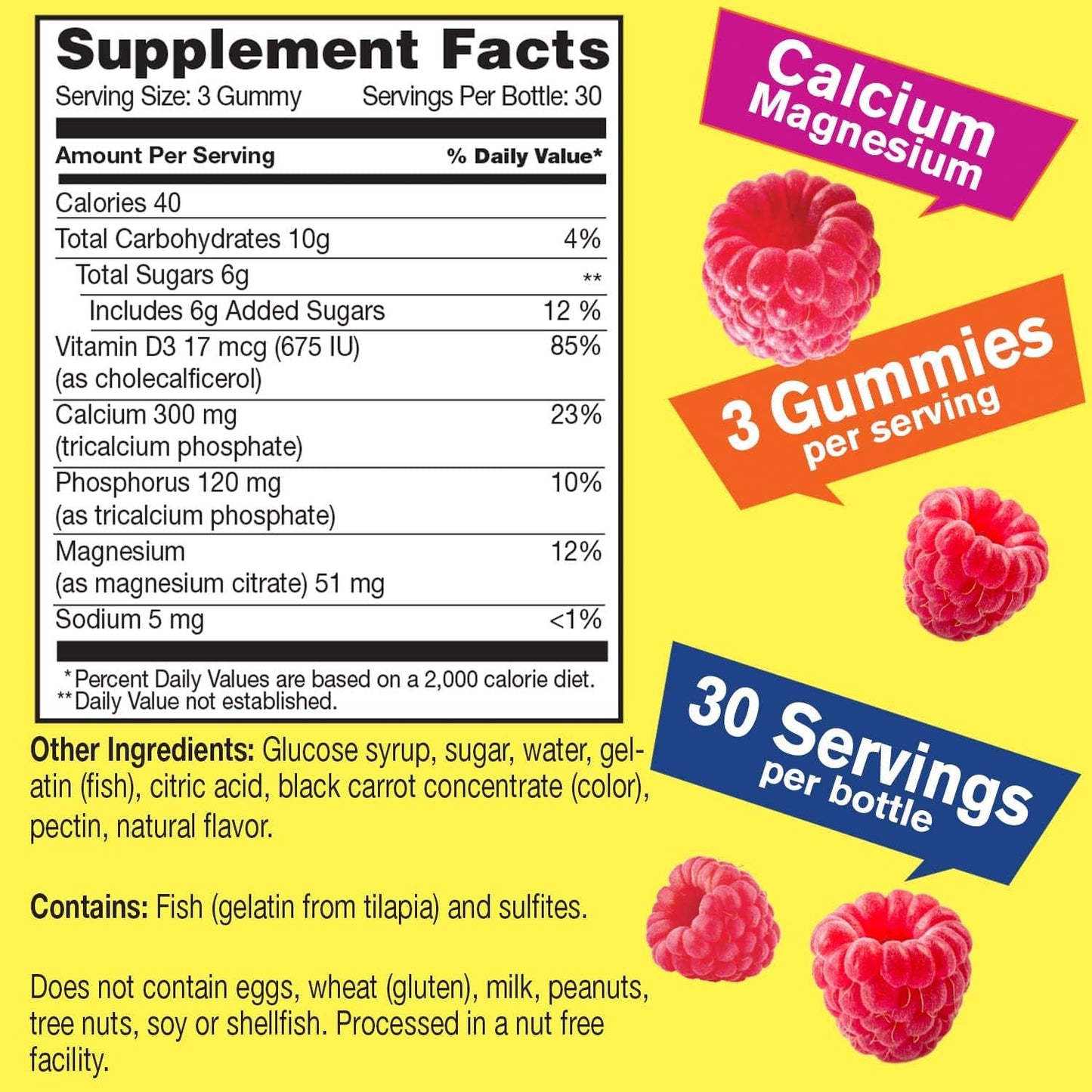WellYeah Calcium Magnesium Vitamin D3 Gummies for Bone, Muscle, Nerve Health - Immune Support - Men & Women - Natural, Gluten-Free - Raspberry - 90 Count