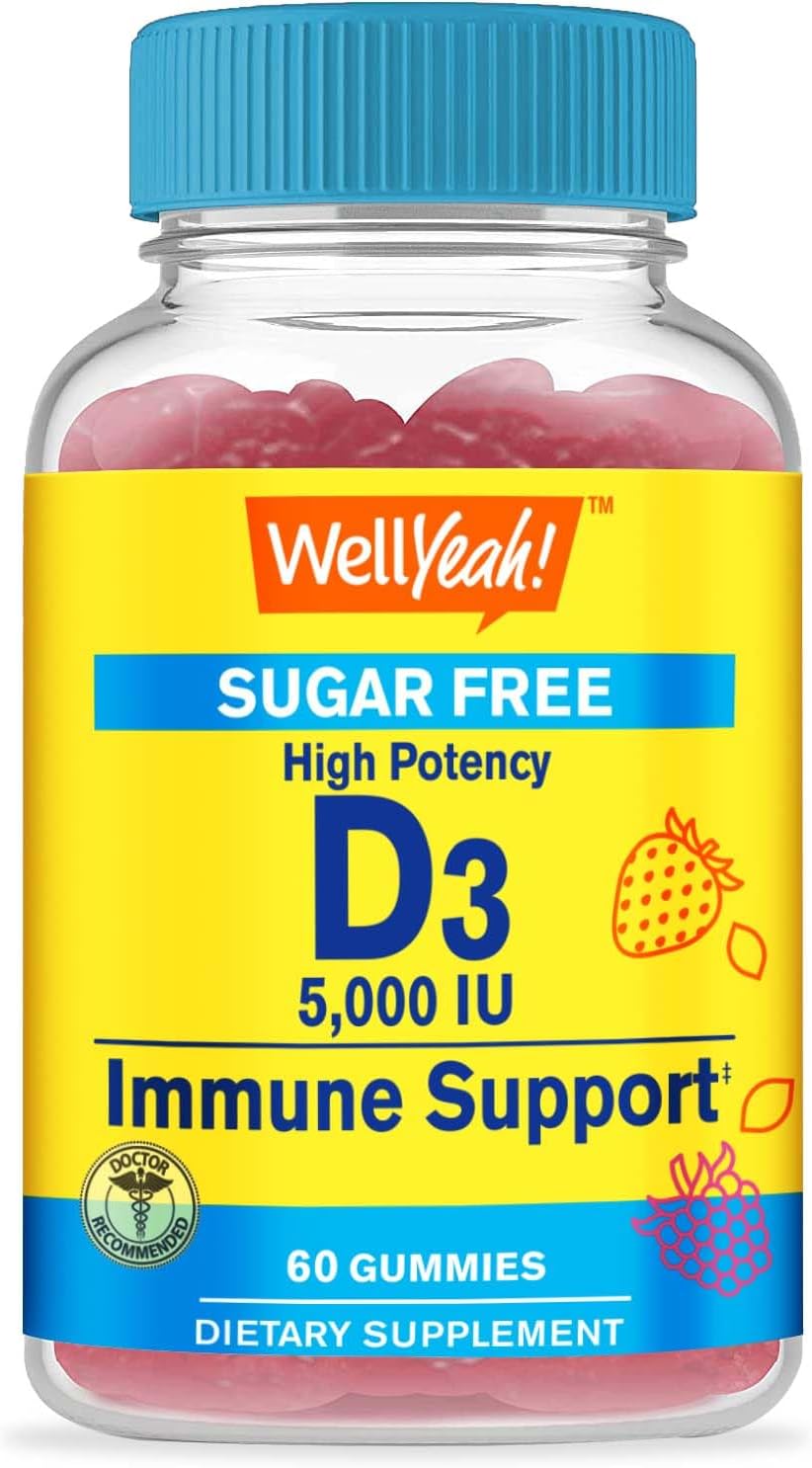 WellYeah Collagen Biotin and Vitamin D3 Gummies Bundle - Sugar Free, Great Tasting Vitamin Supplement - Gluten Free GMO Free Chewable Gummy with 5,000 IU