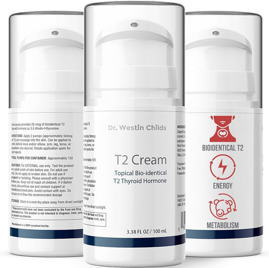 Westin Childs T2 Cream - Bioidentical T2 Thyroid Support for Women, Lotion Form for Hormone Balance in Hypothyroidism, Hashimoto's, Thyroidectomy & Rai, 60 Servings