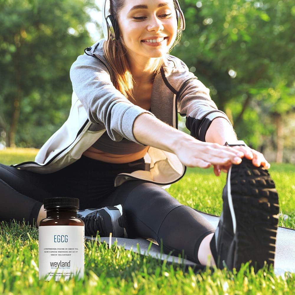 Weyland Brain Nutrition: Green Tea Extract with 400mg EGCG in 100 Vegetarian Capsules