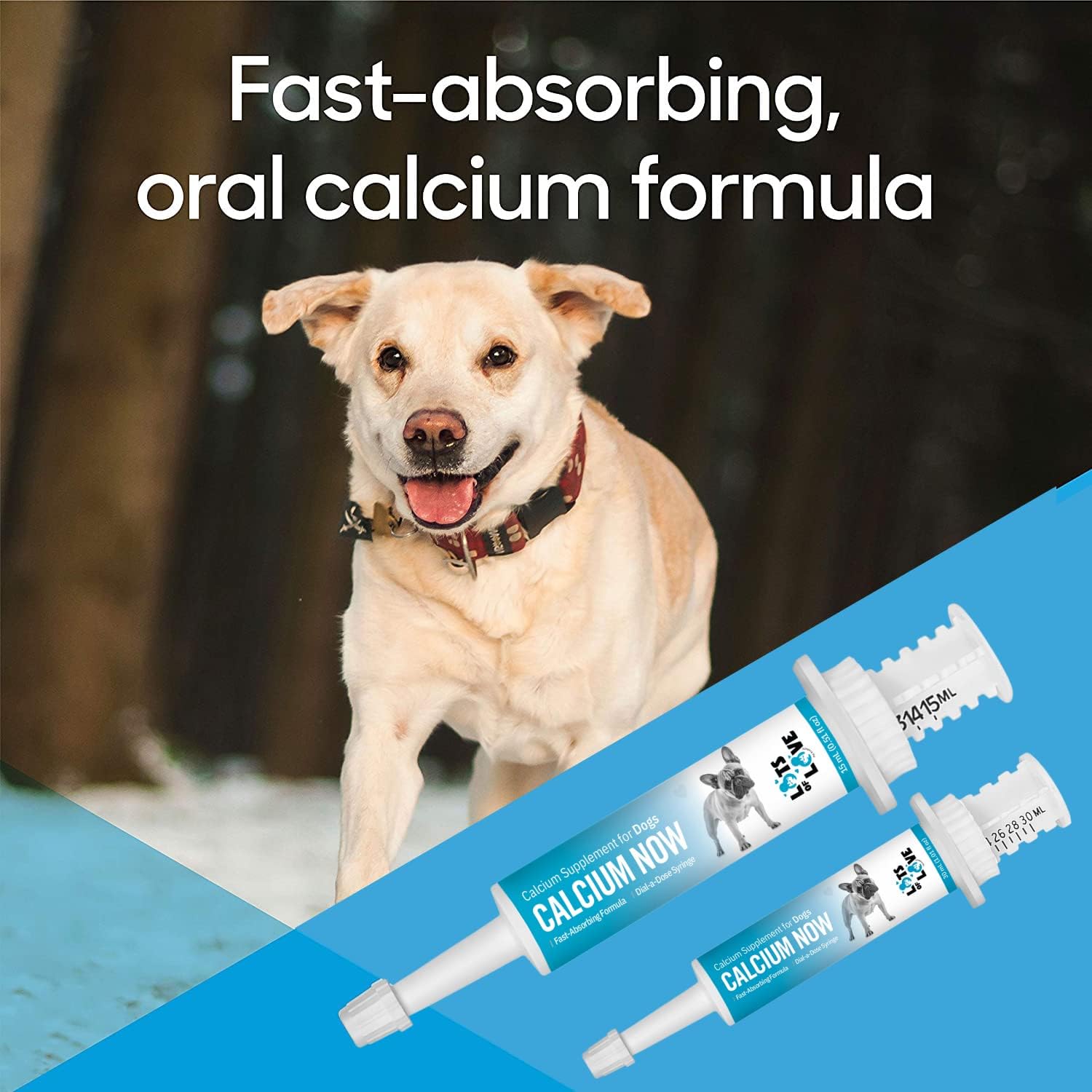 Whelping Dog Calcium Supplement - Breeders' Choice for Oral Calcium 15ml - Calcium for Dogs - Lots of Love Pet Products