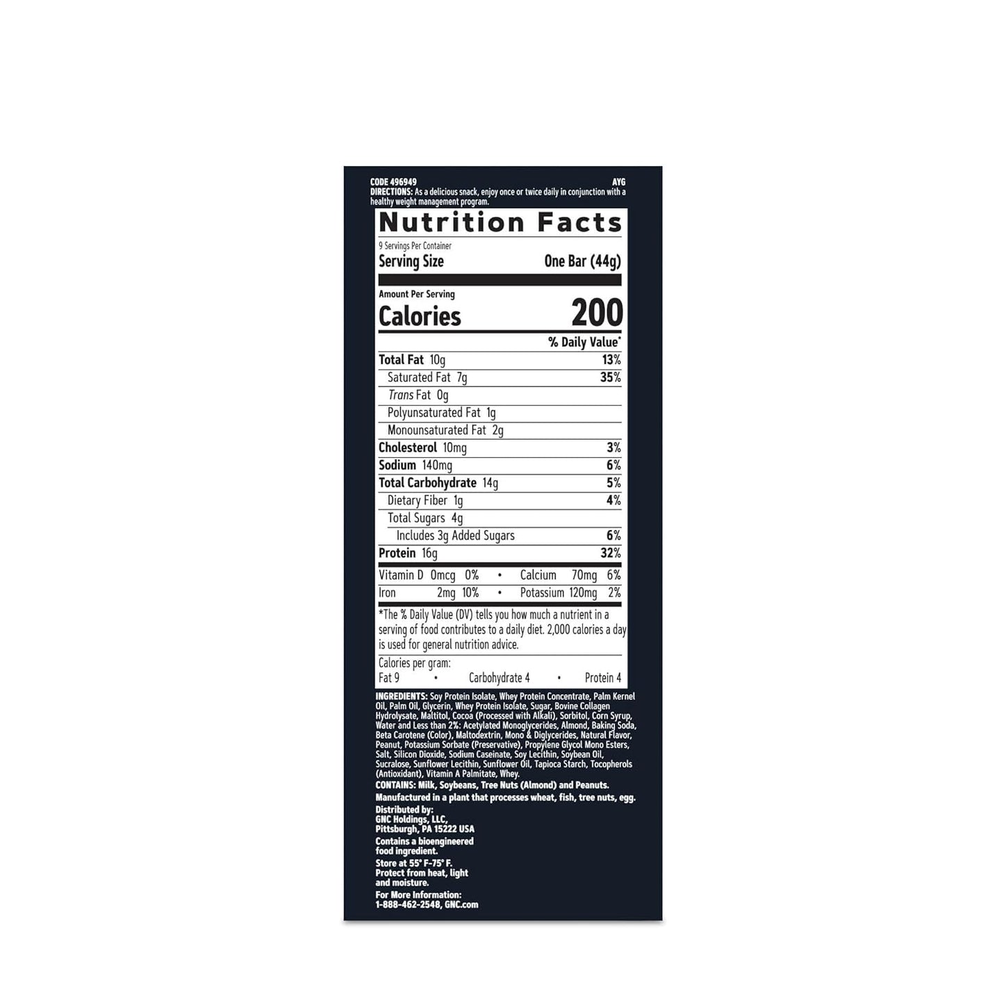 Whipped Chocolate Mousse GNC Total Lean Layered Lean Bar | High Protein Snack Bars - 9 Bars