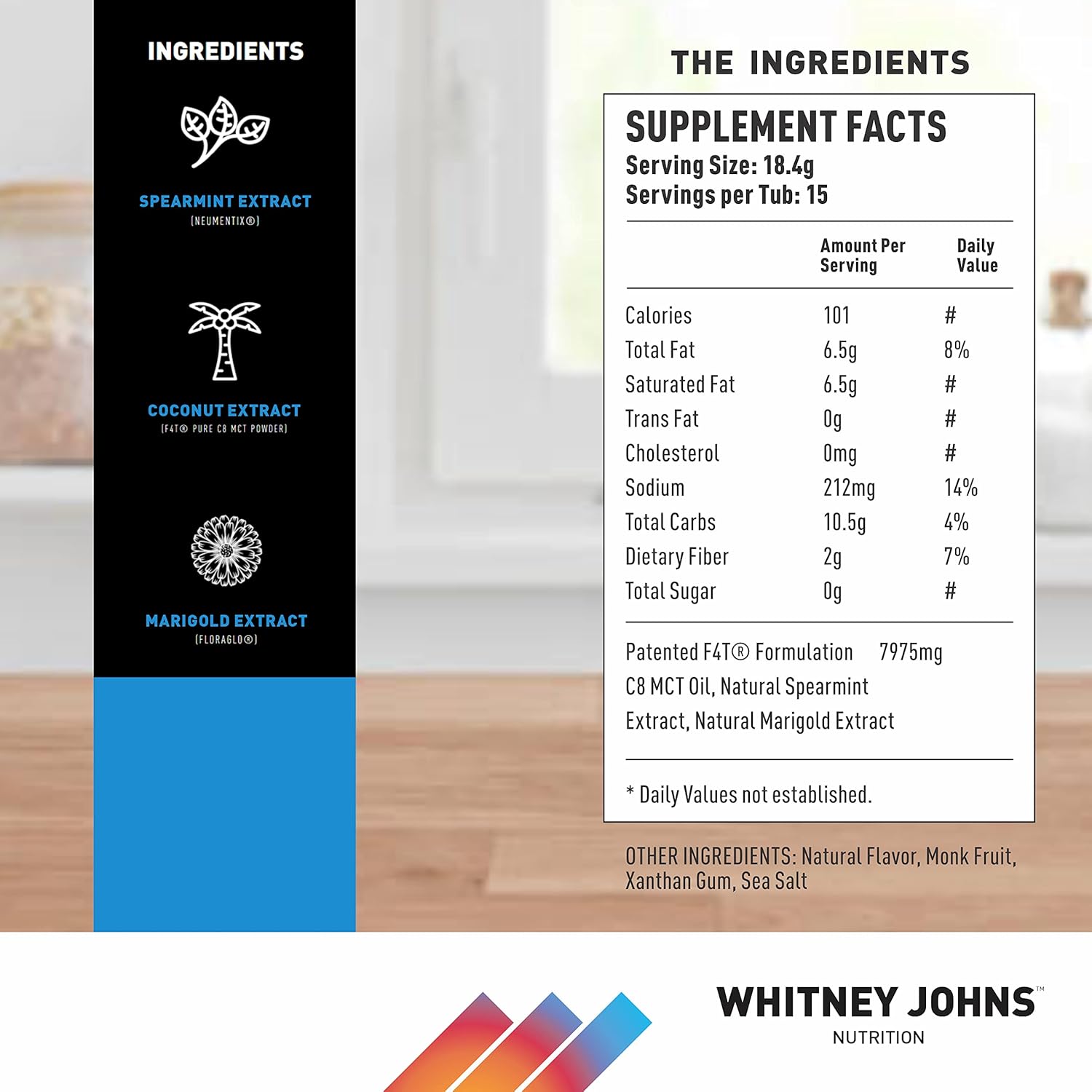Whitney Johns Nootropic Brain Booster Supplement for Memory & Focus with Unique MCT C8 - Zero Sugar & Caffeine, 2 Tubs
