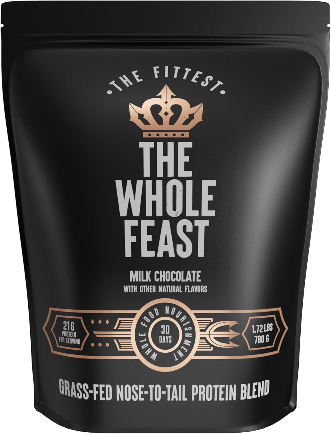 Whole Feast Beef Protein Powder - Milk Chocolate: Nose to Tail Carnivore Blend with BCAAs and Collagen