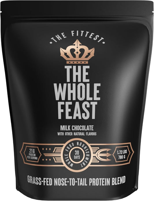 Whole Feast Beef Protein Powder - Milk Chocolate: Nose to Tail Carnivore Blend with BCAAs and Collagen