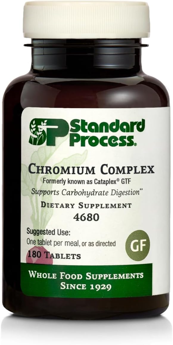 Whole Food Chromium Complex with L-Cysteine for Digestive Health - 180 Tablets by Standard Process Inc.