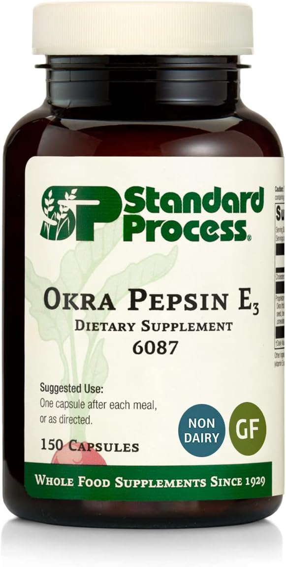 Whole Food Digestion Supplement with Okra, Pepsin, and Alfalfa for Digestive Health - Gluten Free 150 Capsules by Standard Process Inc.
