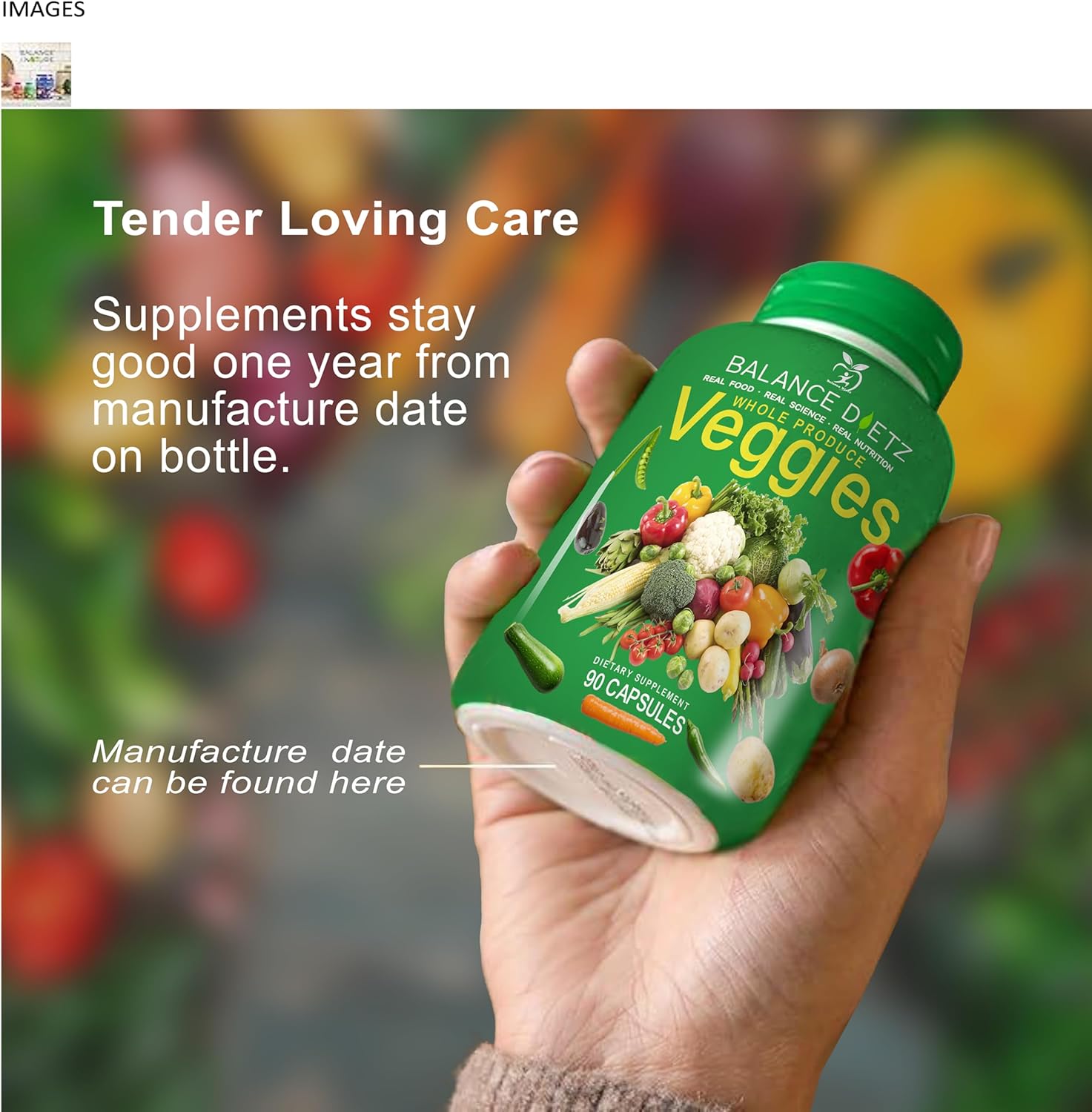 Whole Food Fruits and Veggies Supplements for Men, Women, and Kids - 90 Capsules Each