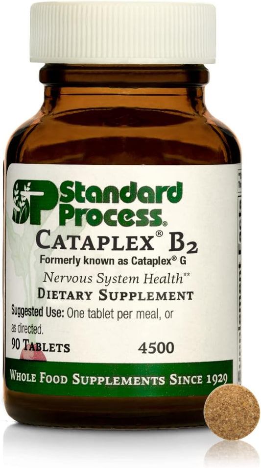 Whole Food Nervous System Support with Standard Process Cataplex B2 - Metabolism and Brain Supplement - 90 Tablets