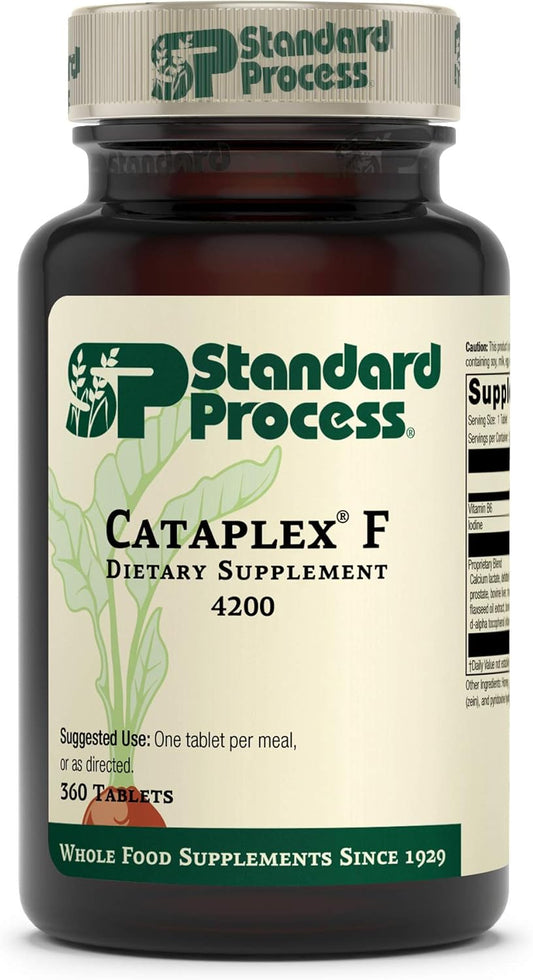 Whole Food Supplement for Thyroid, Metabolism, Skin, and Hair Health - Standard Process Cataplex F - 360 Tablets