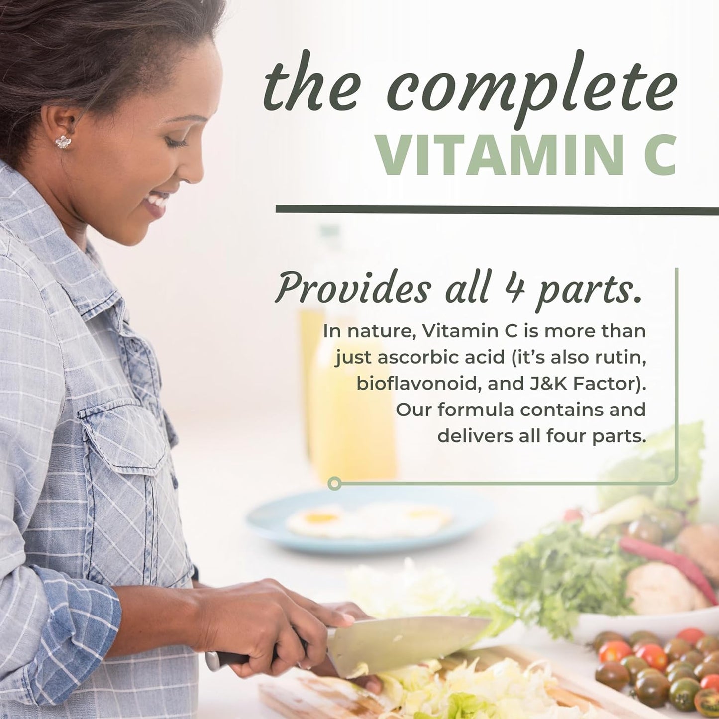 Whole Food Vitamin C Chewable Tablets with Acerola Cherry, Orange Fruit, Black Currant, and Bioflavonoids - 60 Tablets