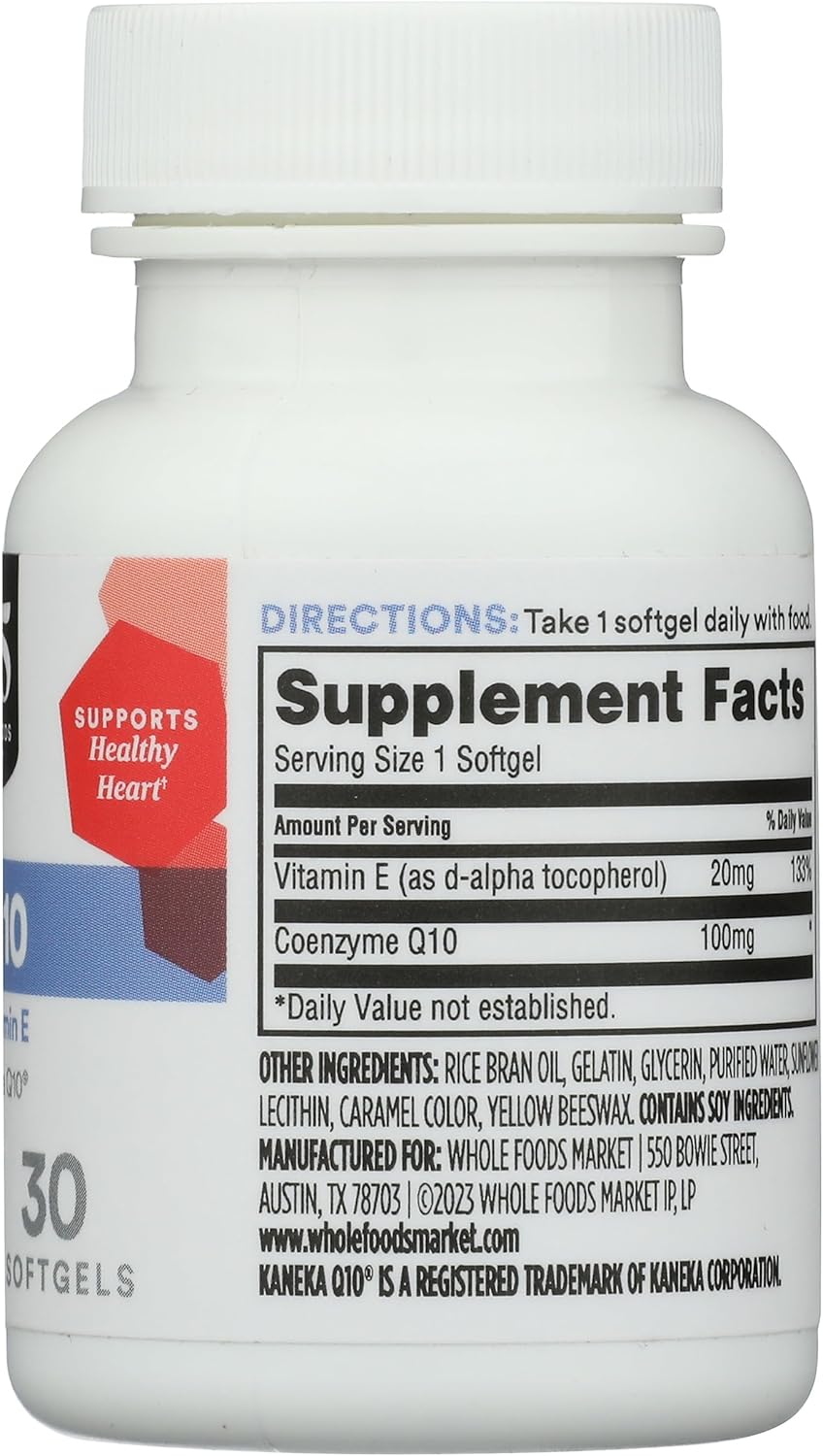 Whole Foods Market 365 Co Q10 100Mg Softgels - 30 Count