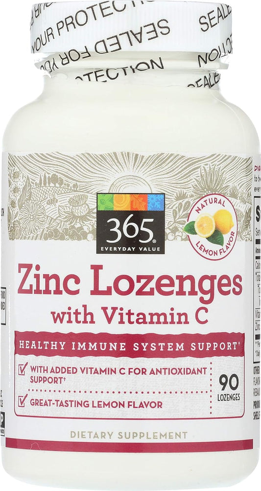 Whole Foods Market 365 Everyday Value, 90 ct Zinc Lozenges with Vitamin C for Immune Support