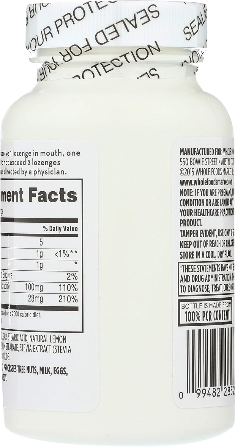 Whole Foods Market 365 Everyday Value, 90 ct Zinc Lozenges with Vitamin C for Immune Support