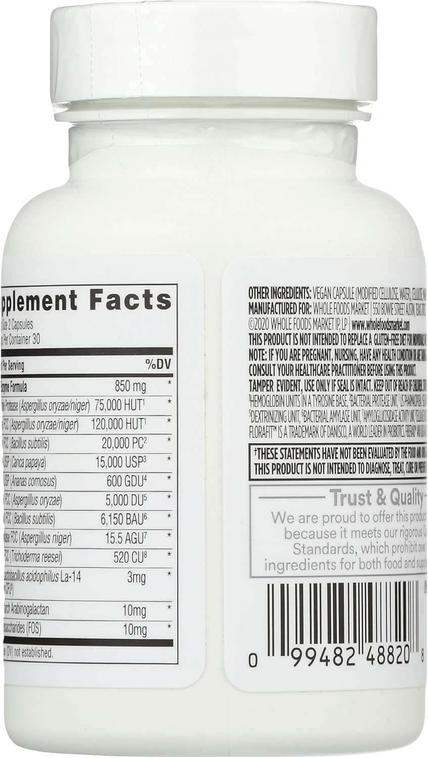 Whole Foods Market 365 Everyday Value Enzymes Gluten Digestive Supplement - 60 Count