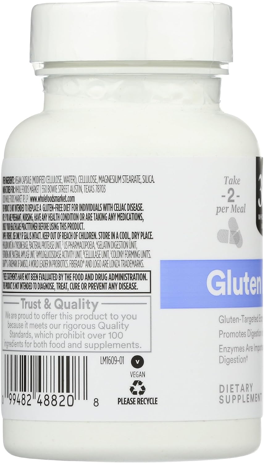 Whole Foods Market 365 Everyday Value Enzymes Gluten Digestive Supplement - 60 Count