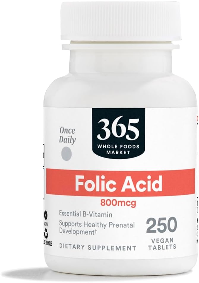 Whole Foods Market 365 Folic Acid 800MCG Tablets - 250 Count