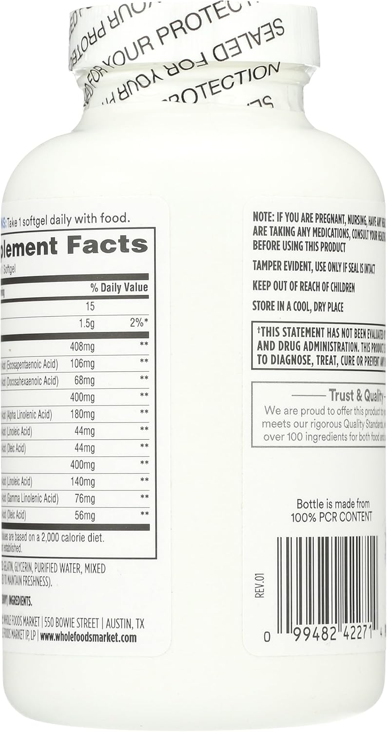 Whole Foods Market 365 Omegaforce 3 6 9 Complex Softgels - 120 Count