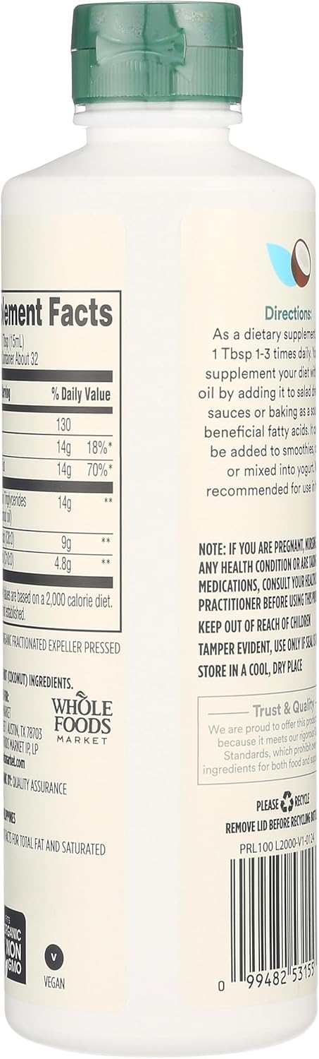 Whole Foods Market 365 Unflavored MCT Oil - 16 Fl Oz Bottle