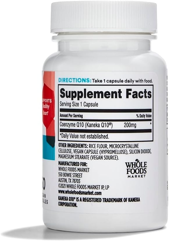 Whole Foods Market 365 Vegan CoQ10 200mg Capsules - 60 Count