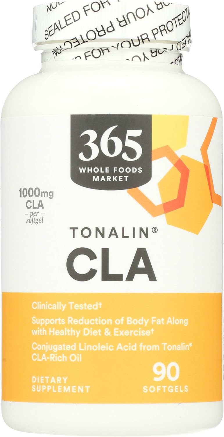 Whole Foods Market Tonalin CLA 1300mg Softgels - 90 Count Bottle for Daily Use