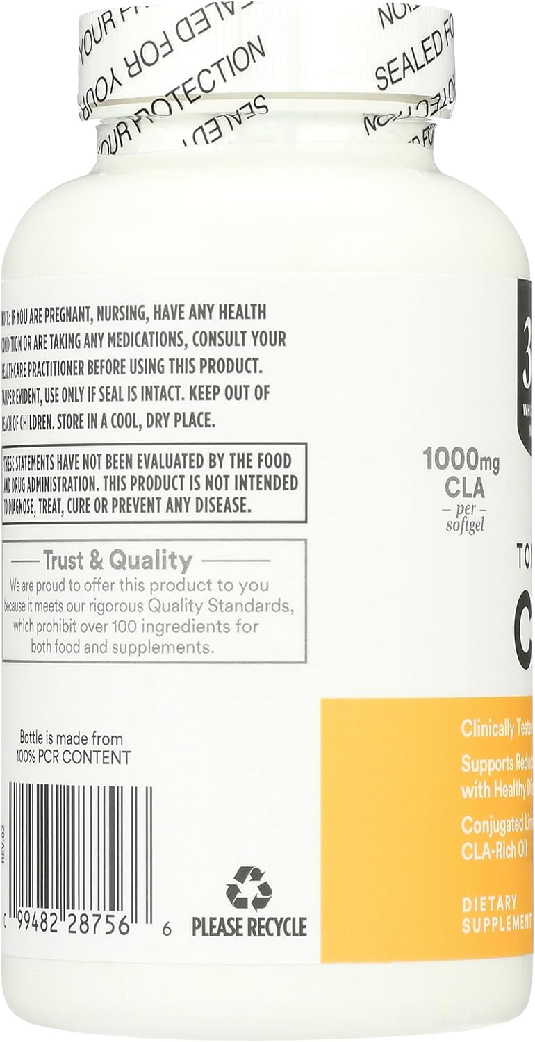 Whole Foods Market Tonalin CLA 1300mg Softgels - 90 Count Bottle for Daily Use