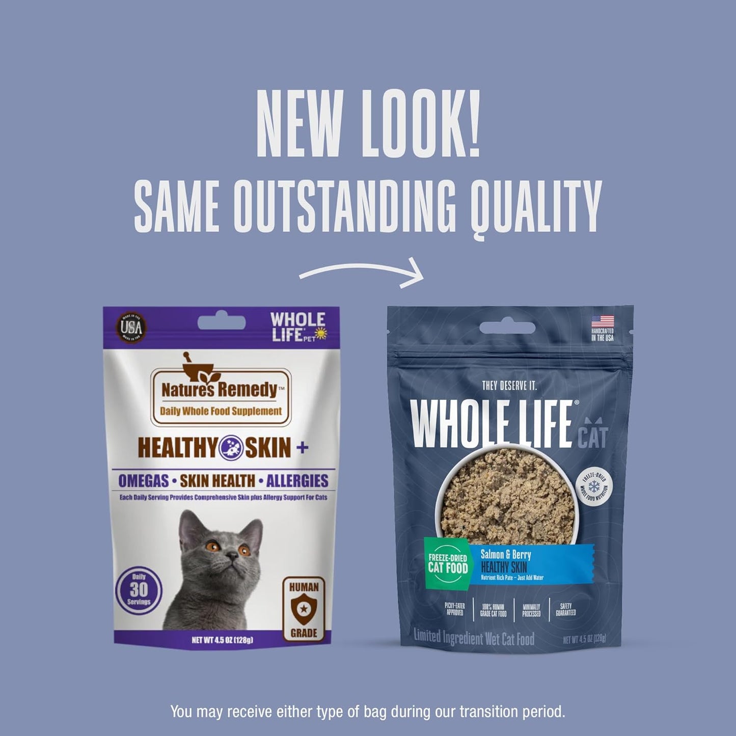 Whole Life Pet Freeze Dried Cat Food - Skin & Coat Health Supplements, Allergy Relief, Immune Support - 30-Day Supply