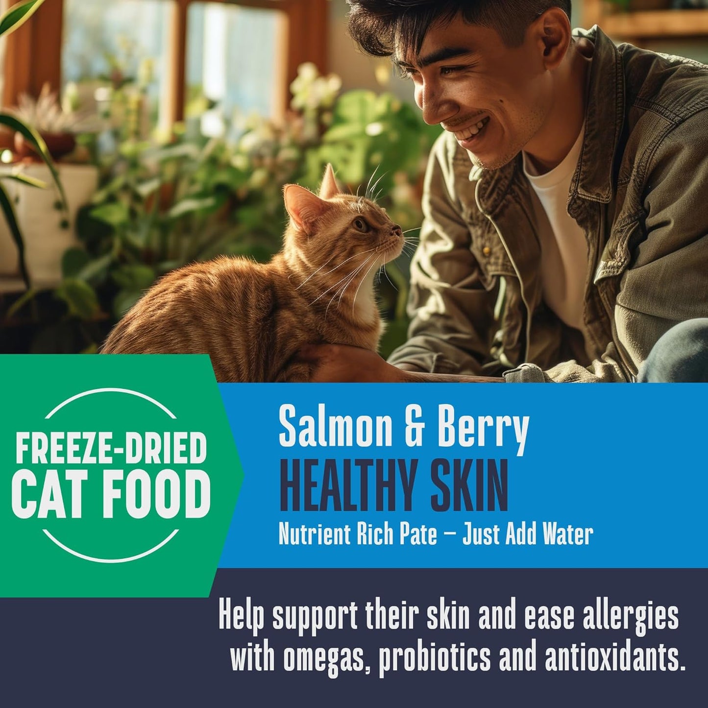 Whole Life Pet Freeze Dried Cat Food - Skin & Coat Health Supplements, Allergy Relief, Immune Support - 30-Day Supply