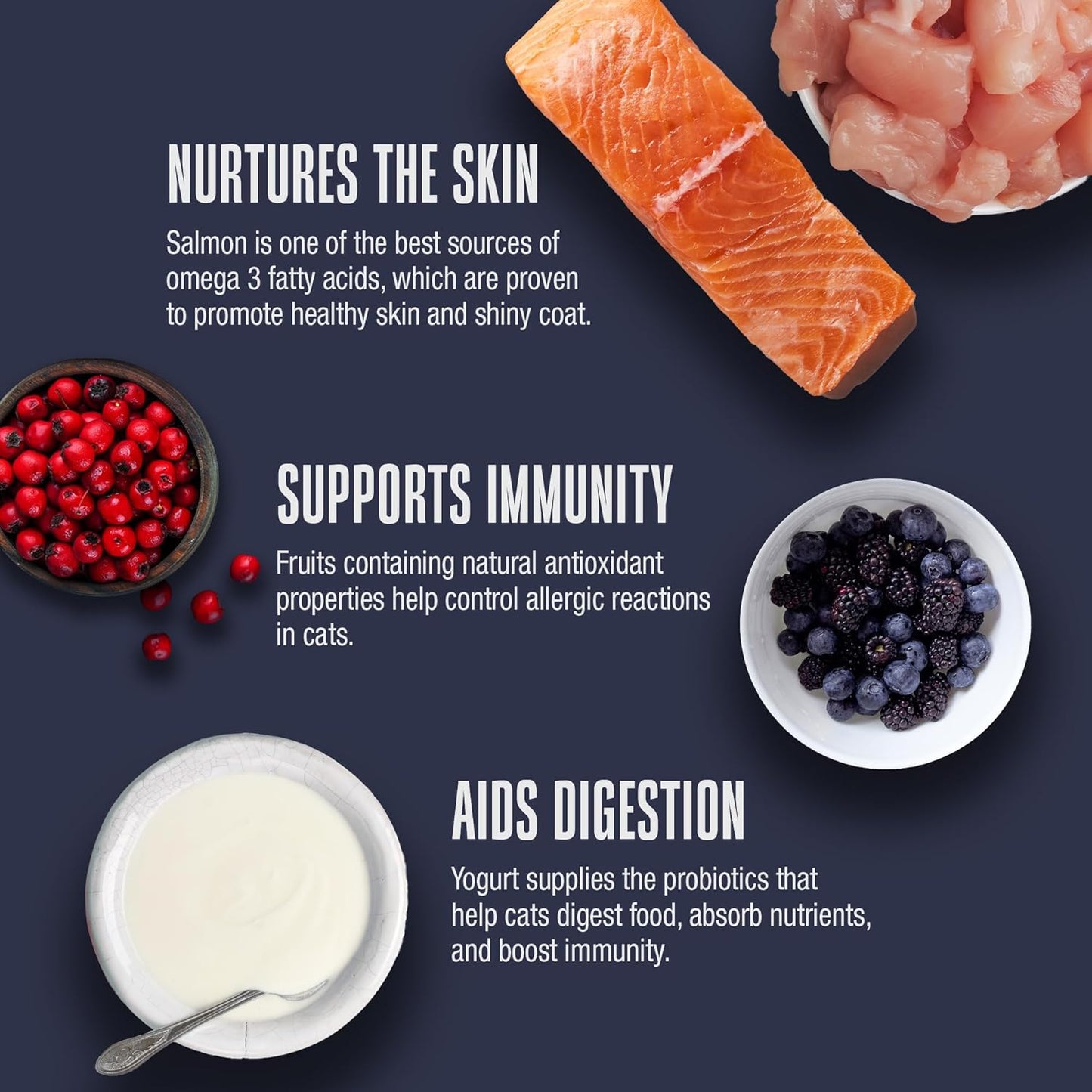 Whole Life Pet Freeze Dried Cat Food - Skin & Coat Health Supplements, Allergy Relief, Immune Support - 30-Day Supply