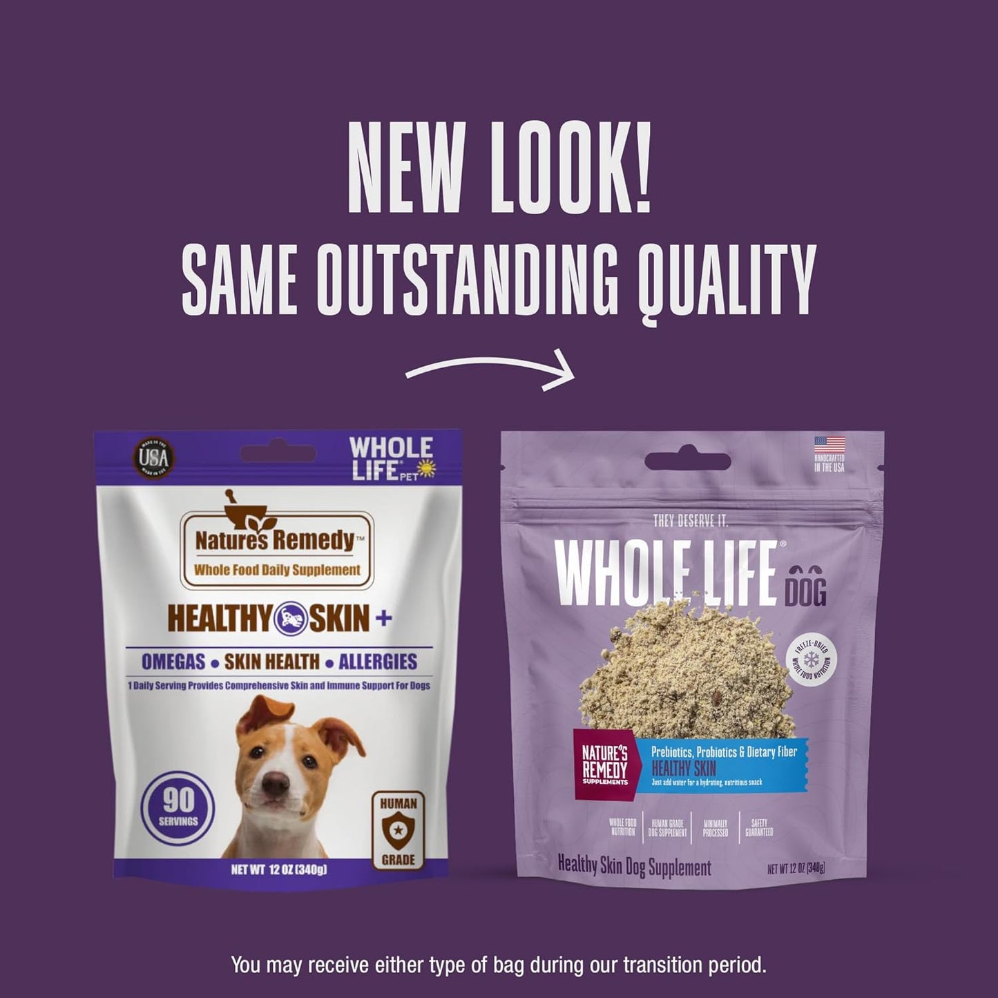 Whole Life Pet Healthy Skin and Coat Dog Supplements with Probiotics & Omega 3 - Natural Relief for Dry Skin, Allergies, and Digestive Support - 90 Servings