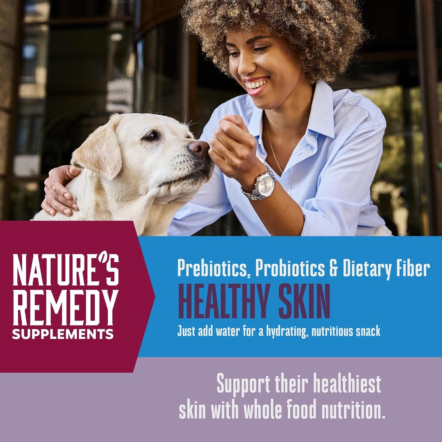 Whole Life Pet Healthy Skin and Coat Dog Supplements with Probiotics & Omega 3 - Natural Relief for Dry Skin, Allergies, and Digestive Support - 90 Servings
