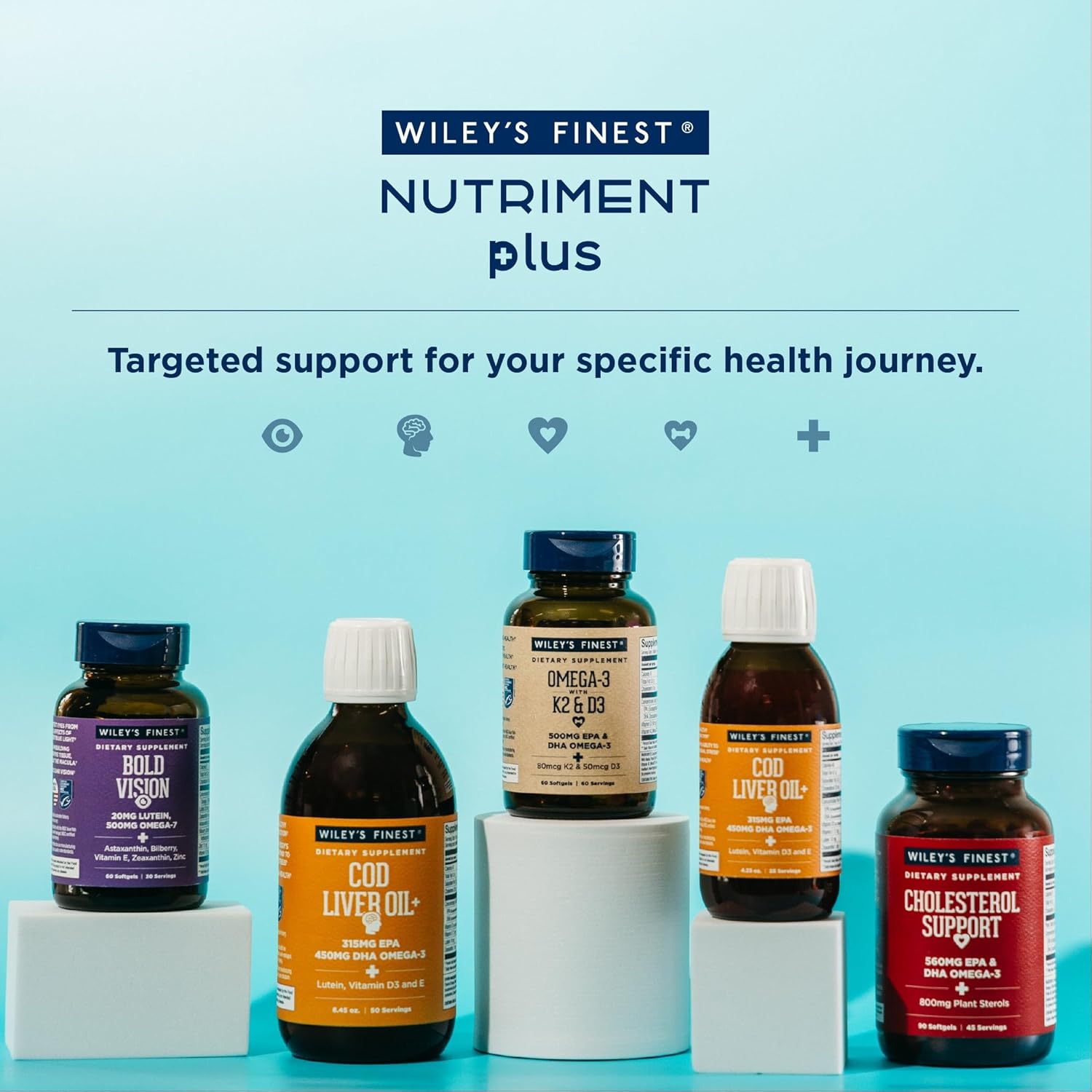 Wild Alaskan Fish Oil Cholesterol Support Softgels - Heart Health Supplement with 560mg Omega-3s - 120 Capsules for Men and Women