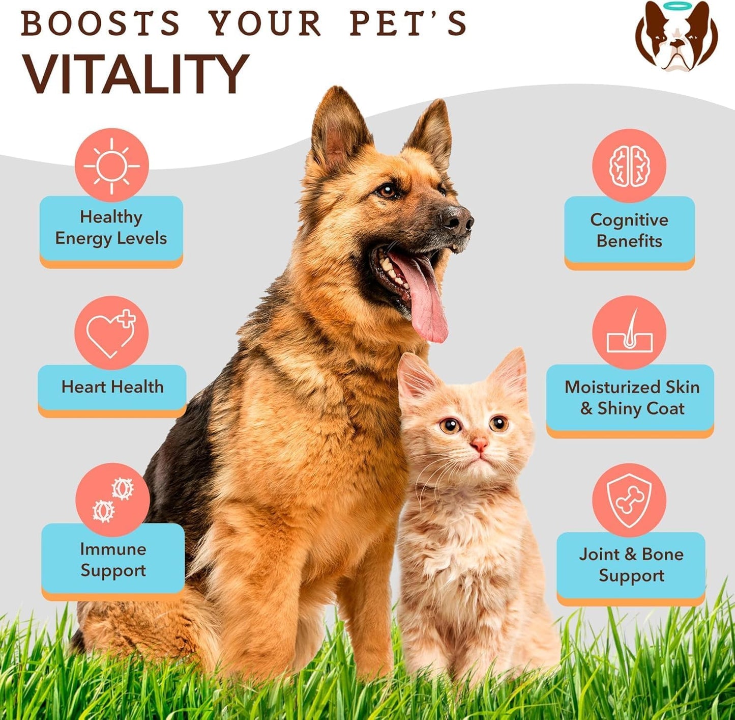 Wild Alaskan Fish Oil for Dogs & Cats 2 Pack - 16 oz. Blend of Pollock & Wild Salmon Oil, Omega 3 for Large Breed Dogs, Multi Dog Families - 32 oz. Value