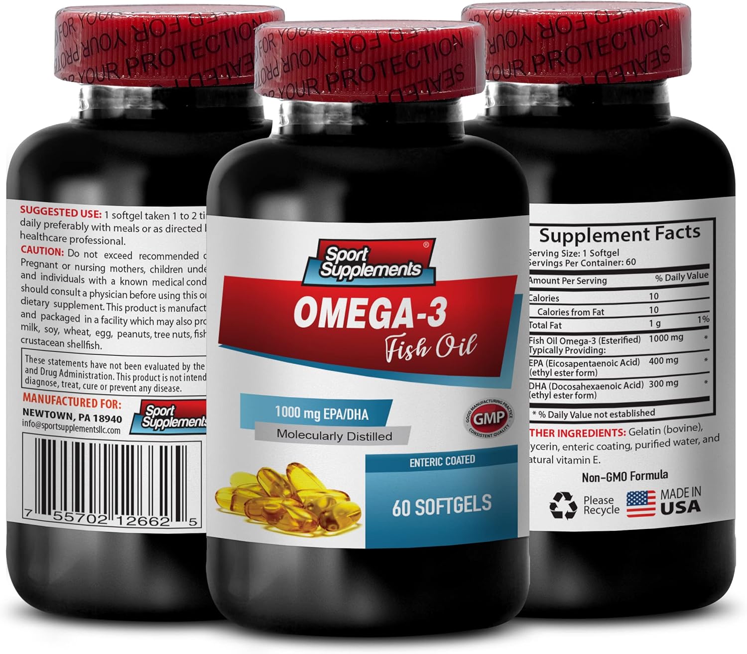 Wild Alaskan Fish Oil Omega-3 8060 Supplements - Pure Omega 3 Fatty Acid Softgels