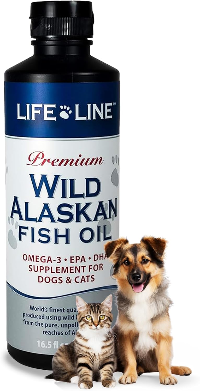 Wild Alaskan Fish Oil Omega-3 Supplement for Dogs & Cats with Skin, Coat, Brain, Eye & Heart Health Support, 16.5oz